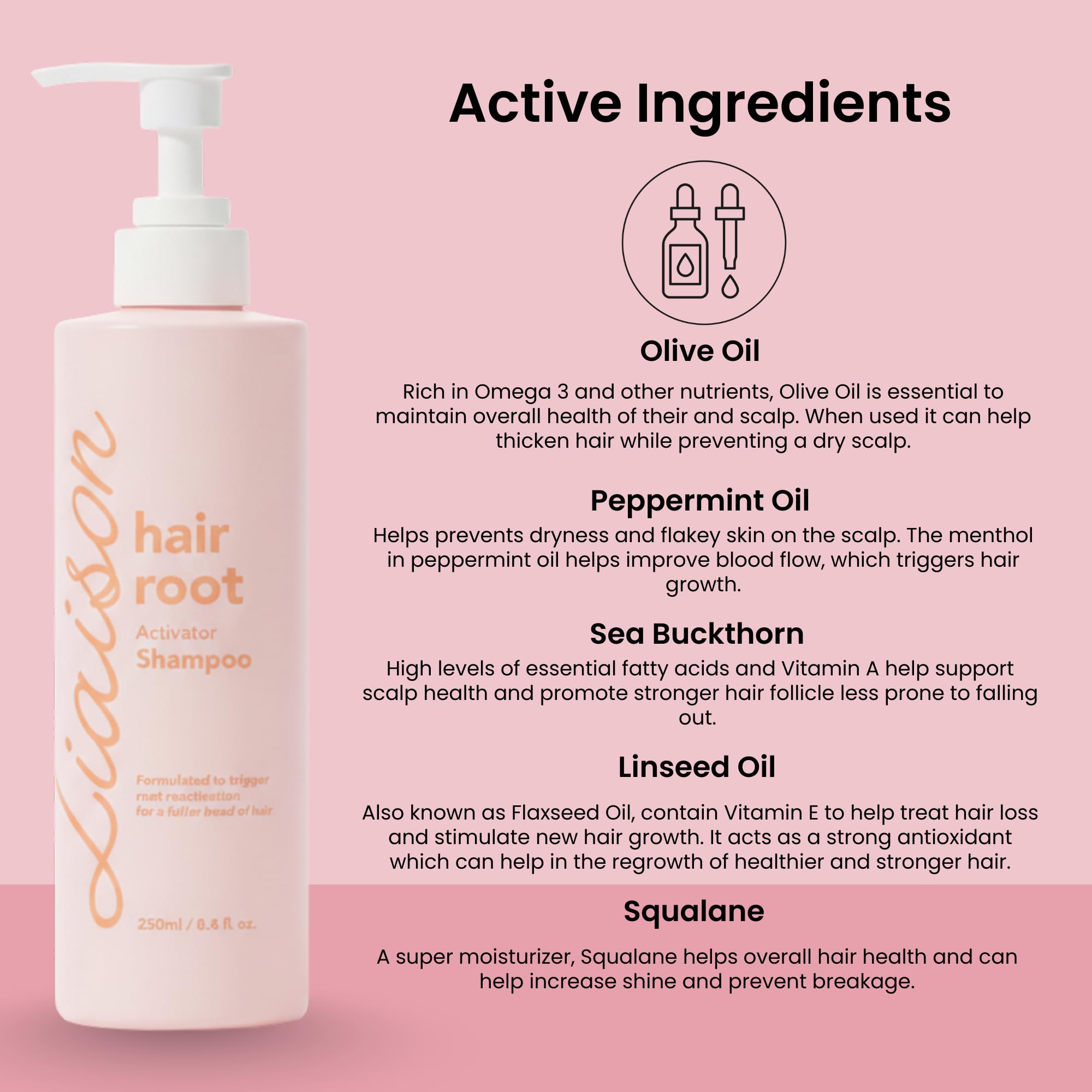 Liaison Hair Bond Shampoo results: visibly shinier, fuller-looking hair.