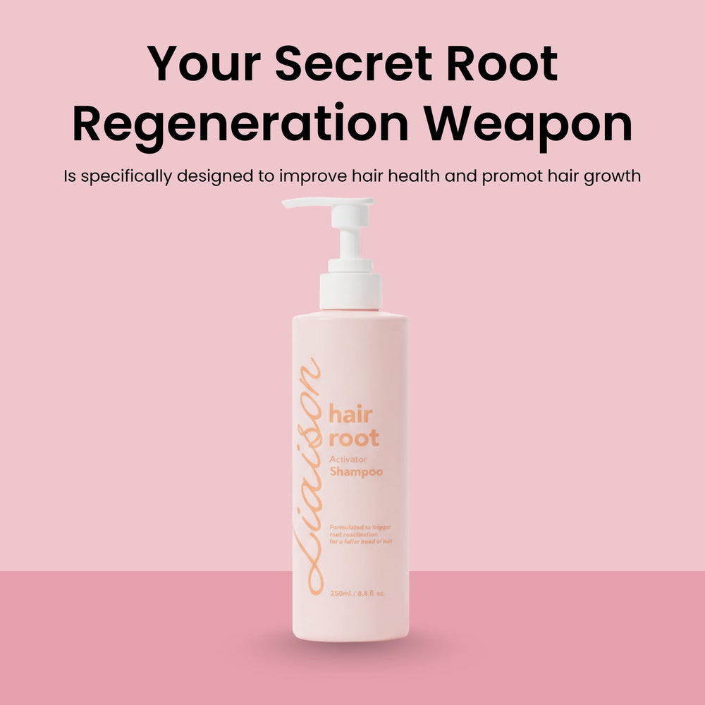 Liaison Hair Bond Shampoo olive oil droplets highlight rich scalp nourishment.