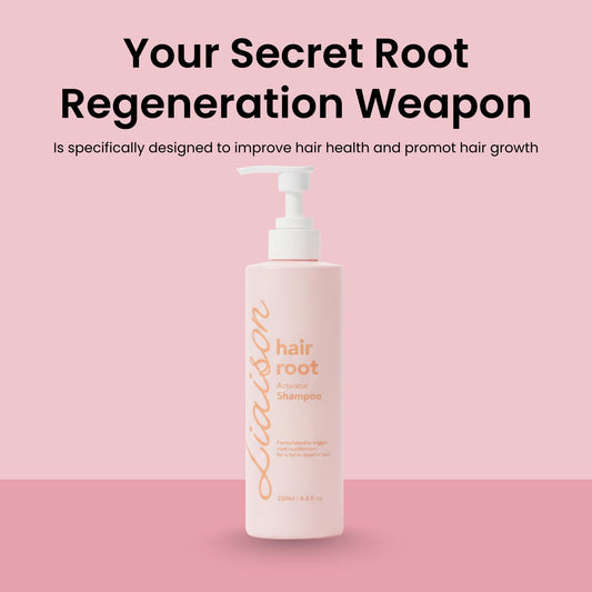 Liaison Hair Bond Shampoo olive oil droplets highlight rich scalp nourishment.