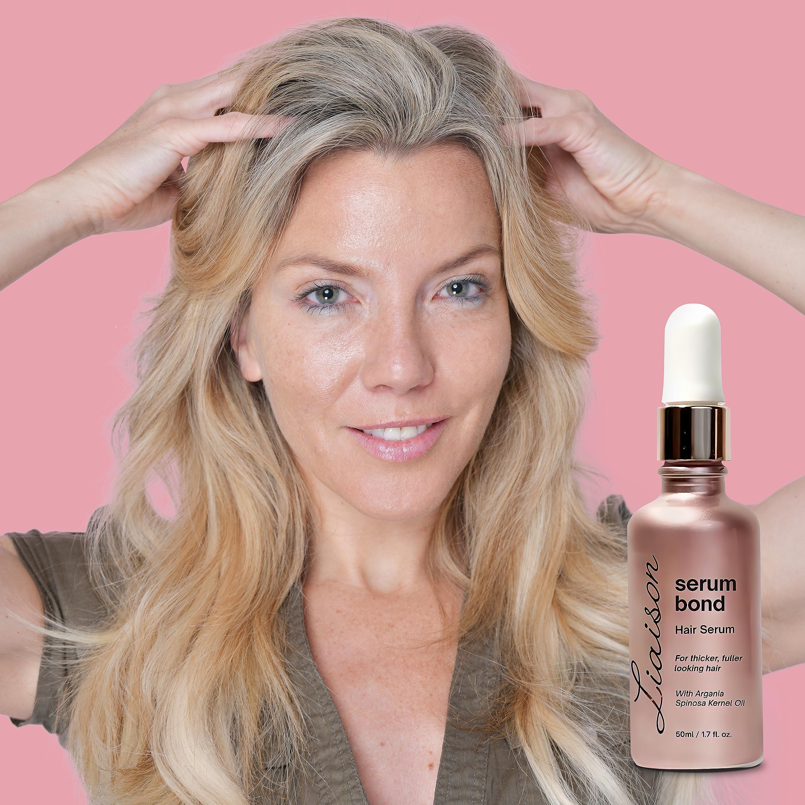 Liaison Serum ingredients blend illustration highlighting essential nutrients.