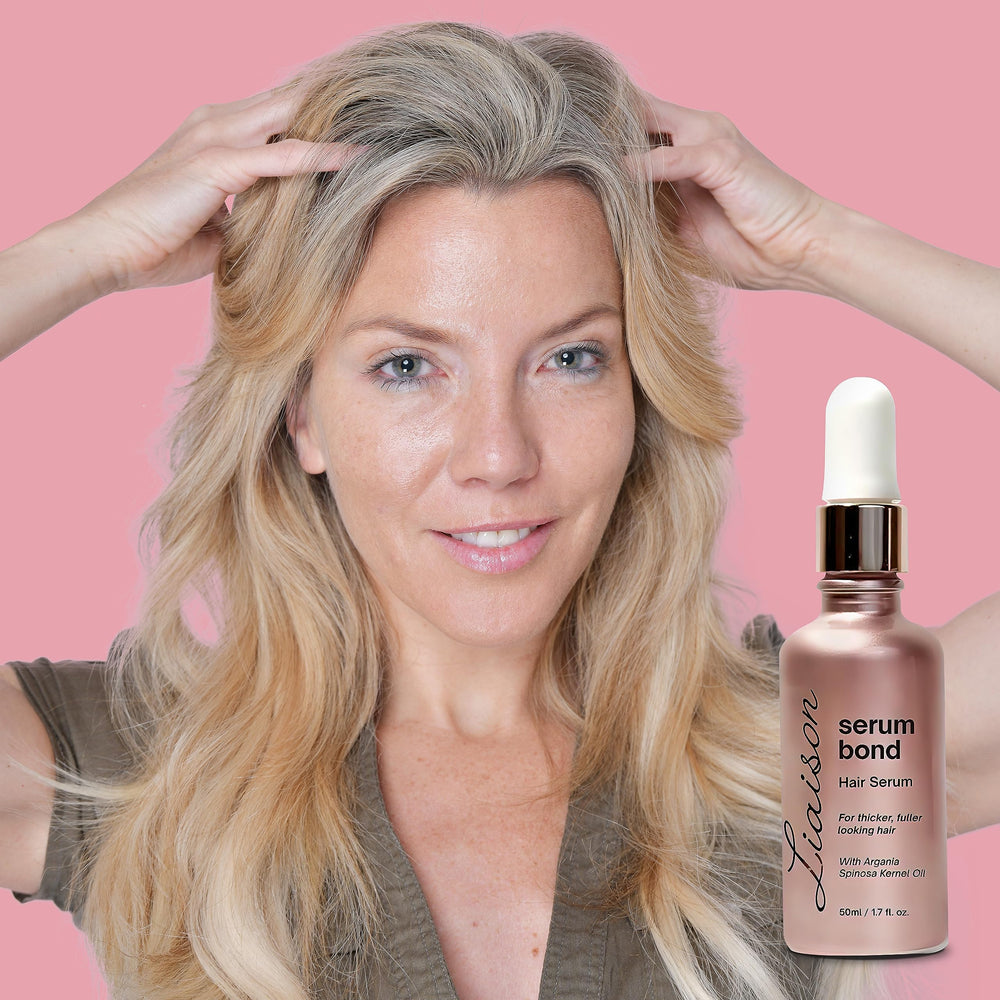 Liaison Serum ingredients blend illustration highlighting essential nutrients.