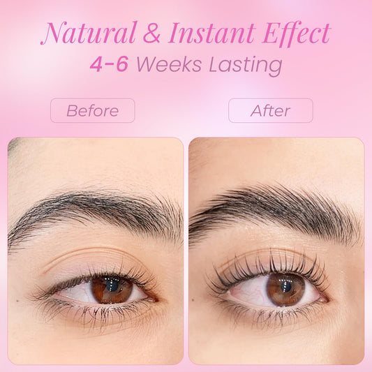 Libeauty care lotion nourishes lashes and brows during the lift.