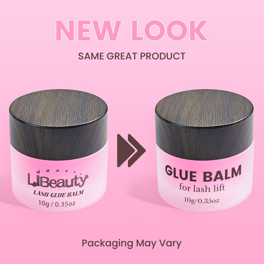 Libeauty glue balm with brush included for smooth application during lash lift and brow lamination