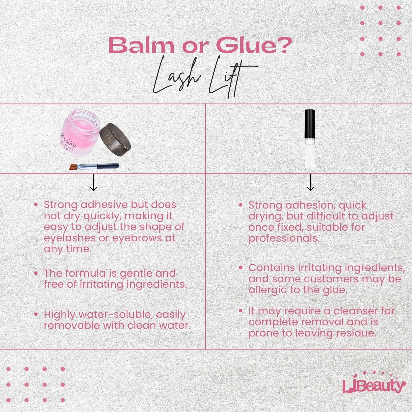 Libeauty glue balm brush included for precise lash lift application