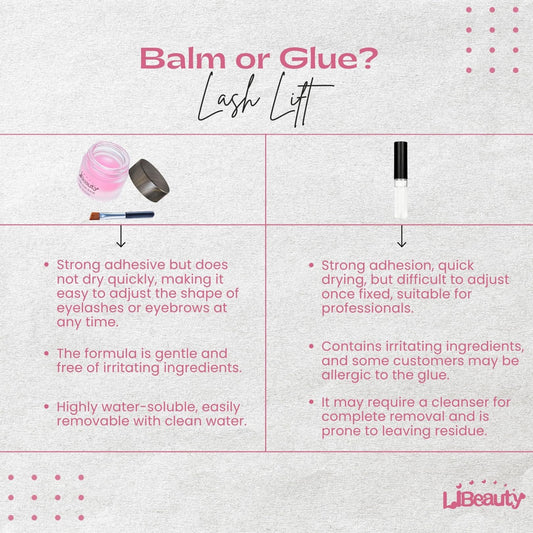 Libeauty glue balm brush included for precise lash lift application
