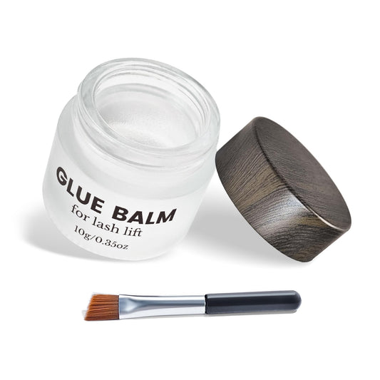 Libeauty glue balm in a frosted glass jar for premium salon sealing