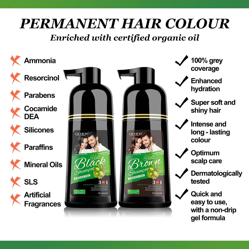 Lichen Professional 3-in-1 formula highlights shampoo, dye, and conditioner in one step.