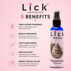 LICK chocolate close texture detail on nozzle showing smooth spray performance benefit