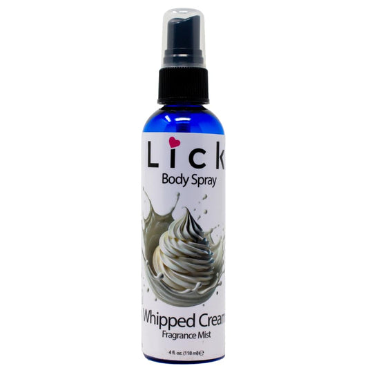 LICK chocolate front packaging showing compact 4 fl oz bottle and dessert aroma benefit