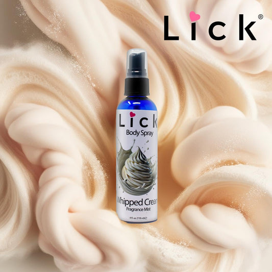 LICK chocolate spray action misting on skin for quick refreshing fragrance benefit