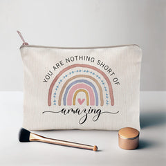 LICOBG inspirational quote makeup bag with positive reminder