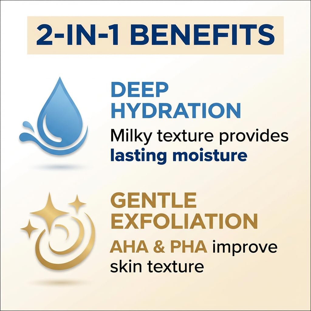 LICORNE Rice Toner application swipe demonstrates gentle resurfacing with AHA and PHA