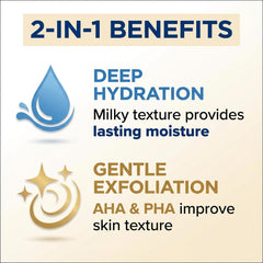 LICORNE Rice Toner application swipe demonstrates gentle resurfacing with AHA and PHA