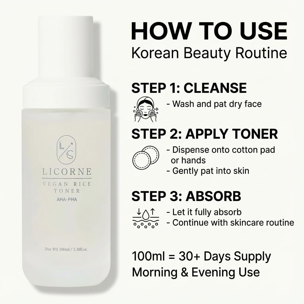 LICORNE Toner application swipe indicates easy daily use