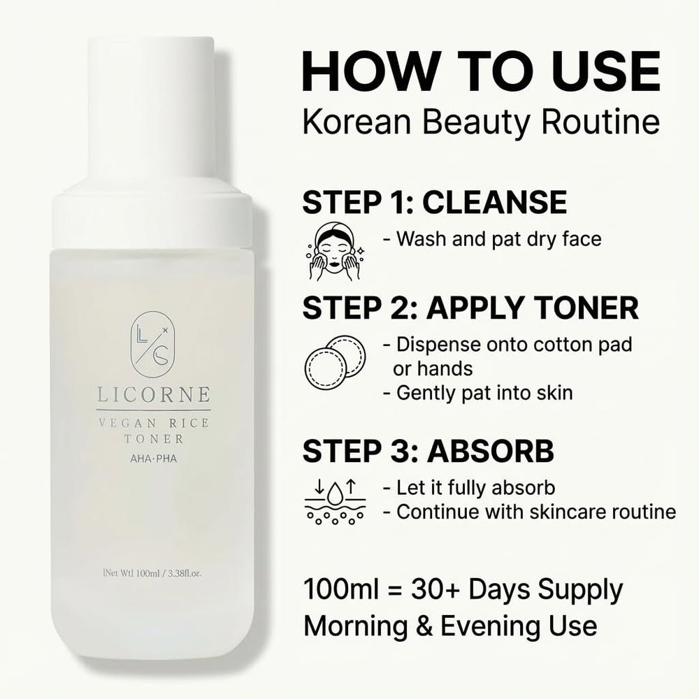 LICORNE Toner application swipe indicates easy daily use