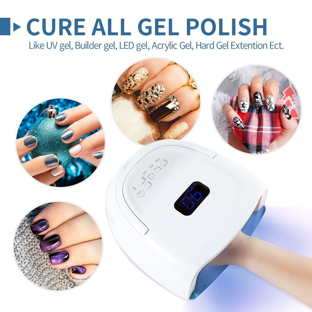 Liddy Art Nail Lamp 60W with auto sensor for hands-free use.