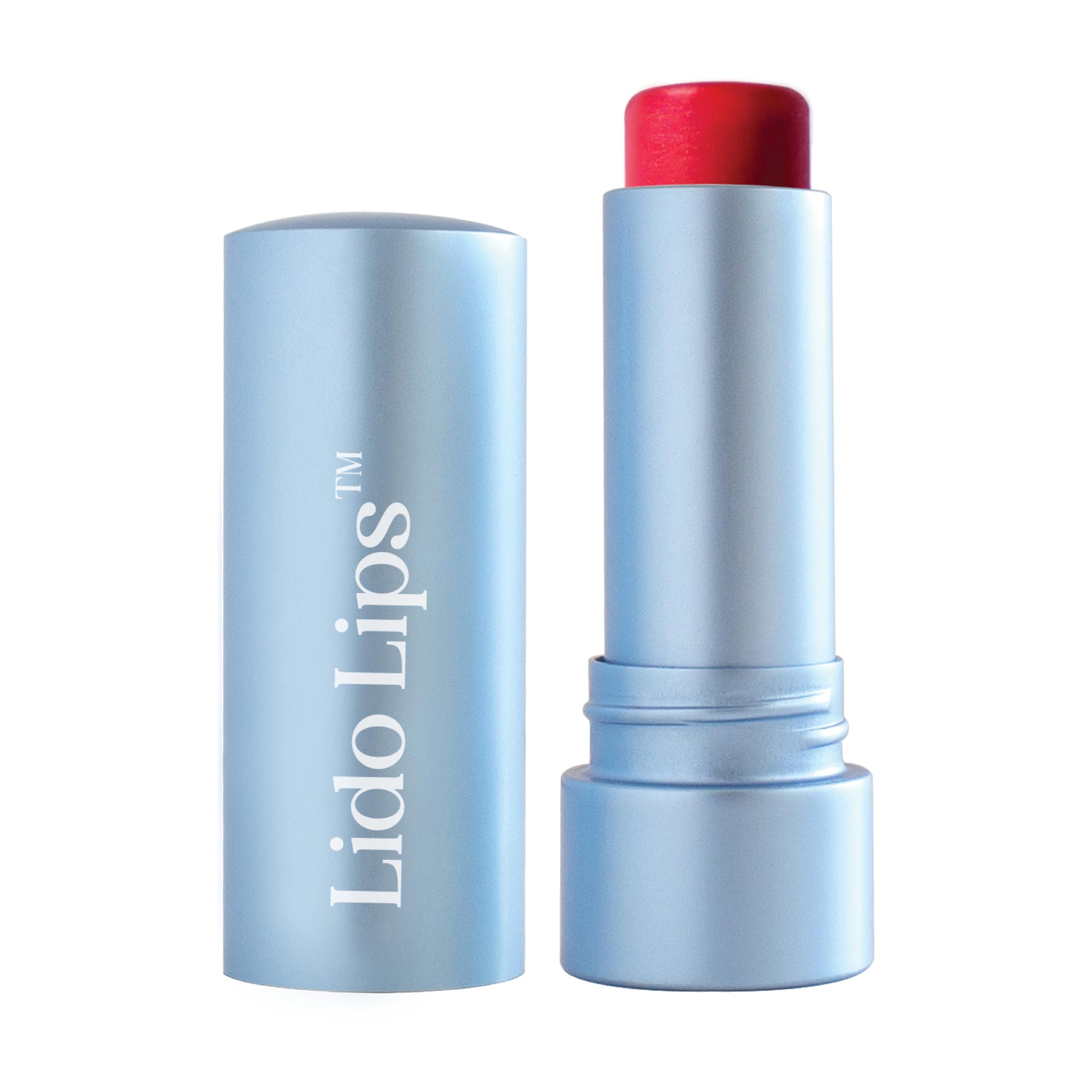Lido Lips tinted lip balm Rouge application close-up with hydrating color