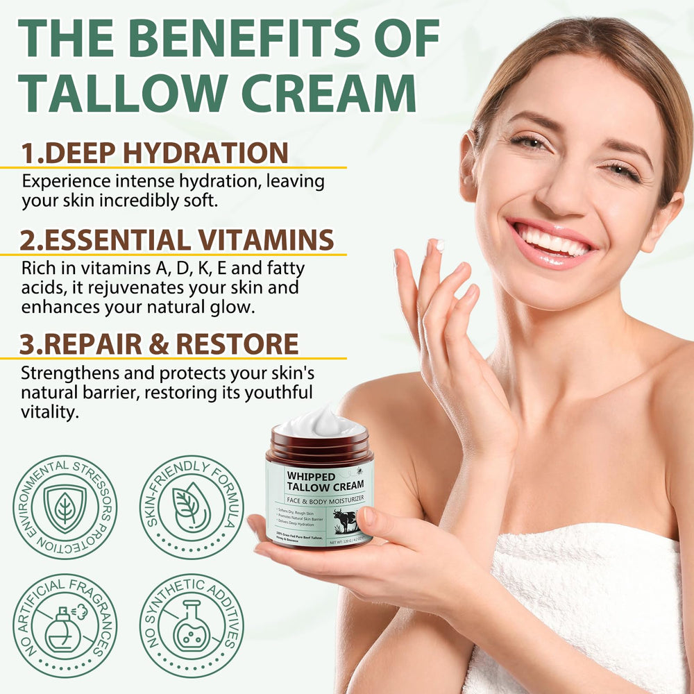 Liefiet whipped tallow honey balm texture showcases creamy, light absorption.