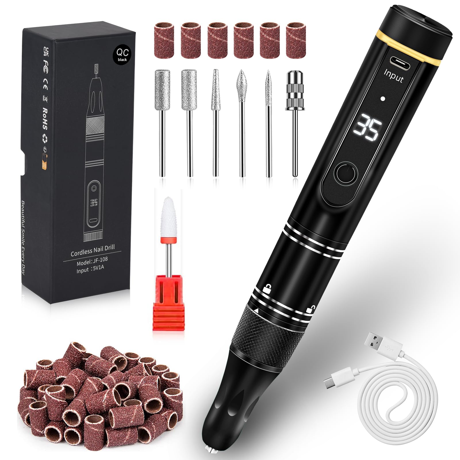 LIERKISS cordless nail drill ready for portable, precise shaping on the go.