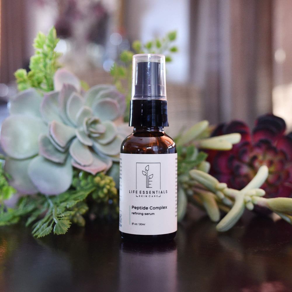 Life Essentials Skin Care Peptide Complex Serum with hyaluronic acid provides lasting hydration