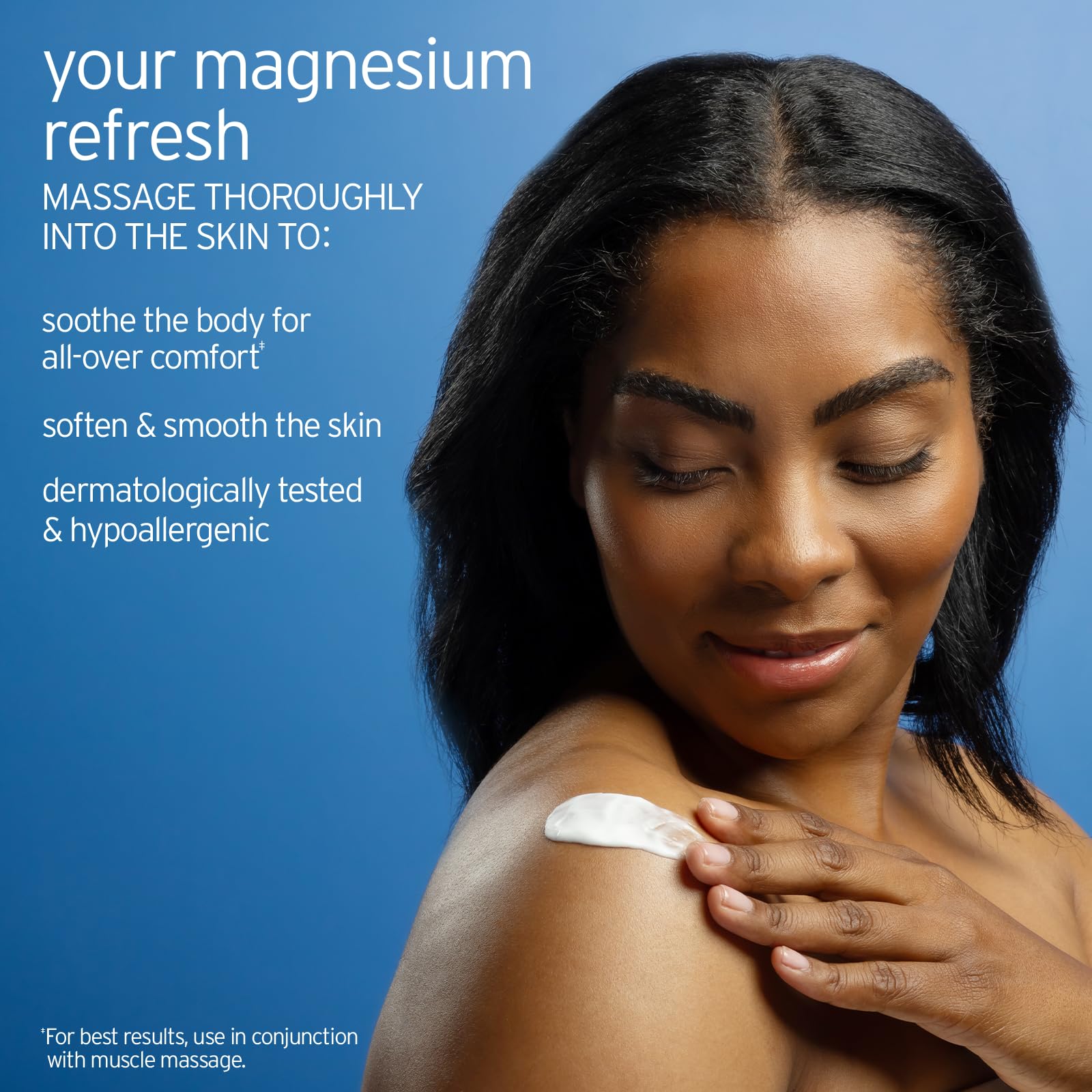 Life-flo Magnesium Lotion cream texture close-up, creamy and non-greasy.