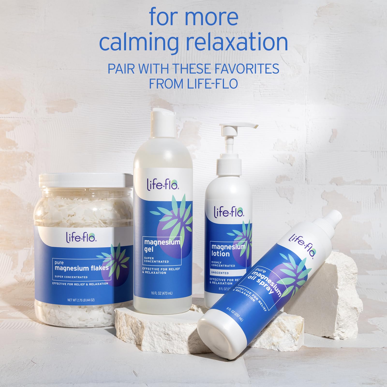 Life-flo Magnesium Lotion packaging with two bottles emphasizes value