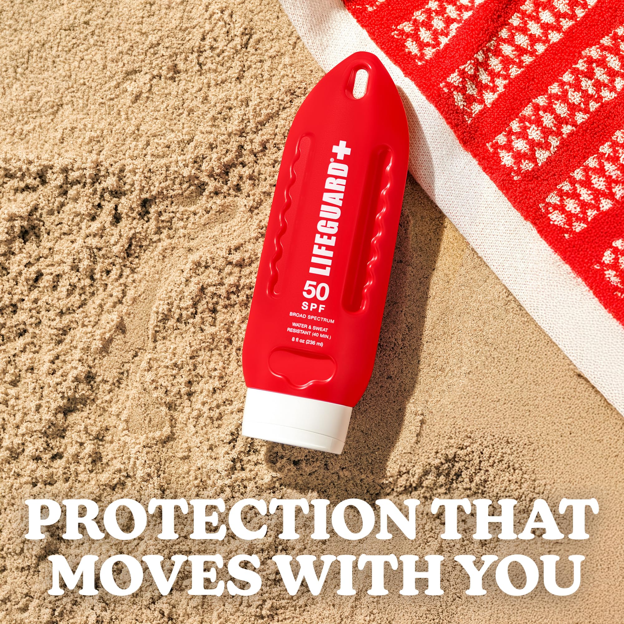 LIFEGUARD sunscreen on beach during outdoor activity