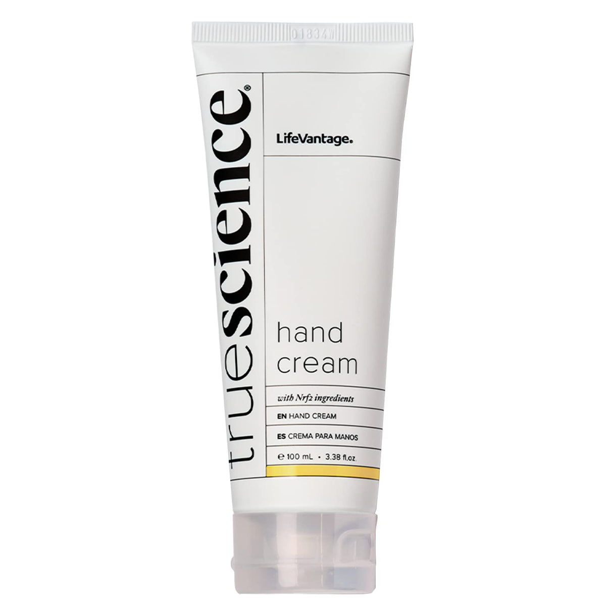 LifeVantage TrueScience Hand Cream 100ml jar relieves dry hands with quick hydration.