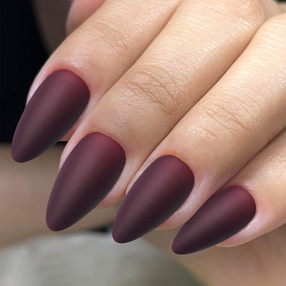 Lifextol reusable press-on nails burgundy for versatile wear