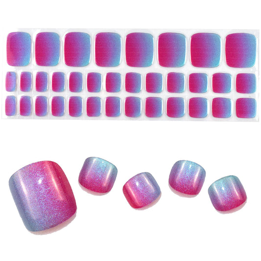 LIFOOST toe nail wraps with glitter design for quick and durable pedicure