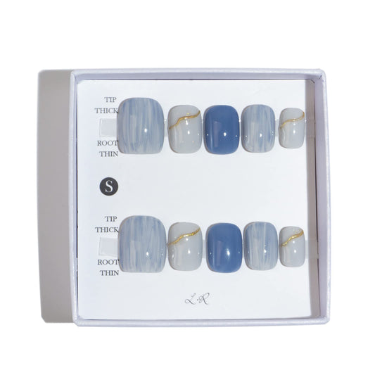 Light Rain handmade press-on nails design close-up for personalized style