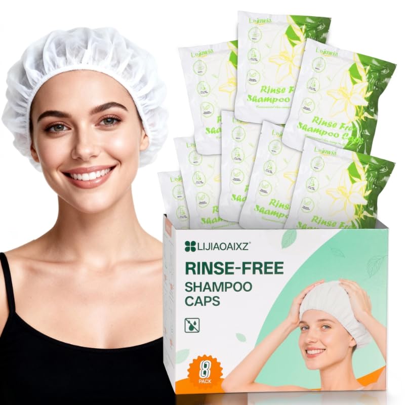 LIJIAOAIXZ no-rinse shampoo cap packaging demonstrates hygienic on-the-go care.