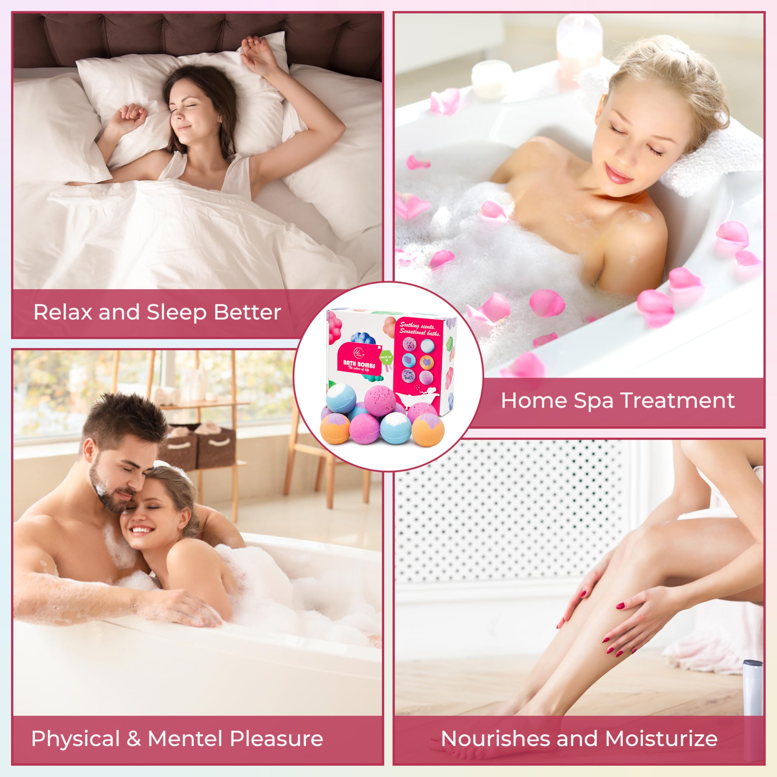 LIKEVOW bath bombs with mood-boosting scents to enhance daily rituals.