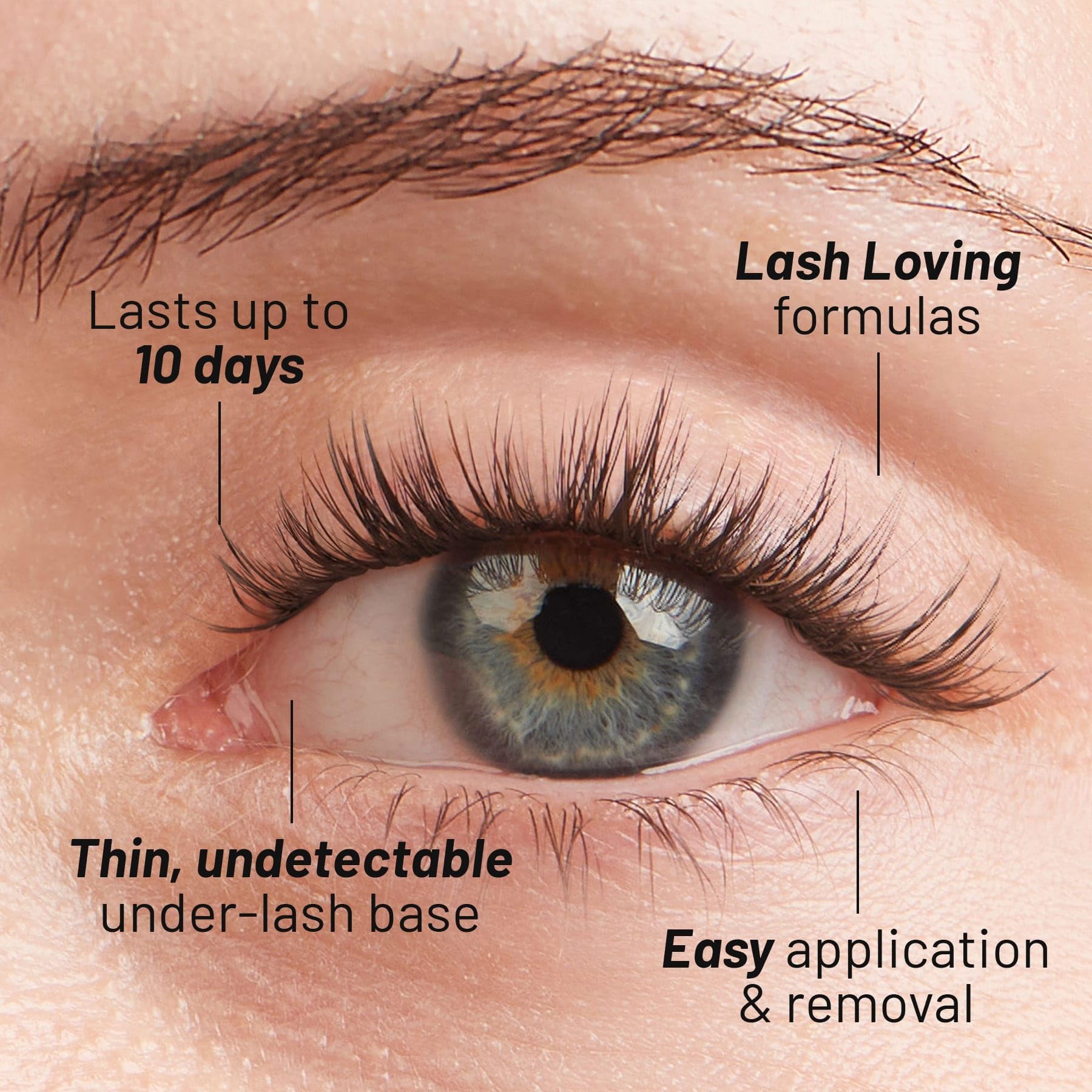 Lower lash line application with Lilac St lash clusters for fluttery vibe