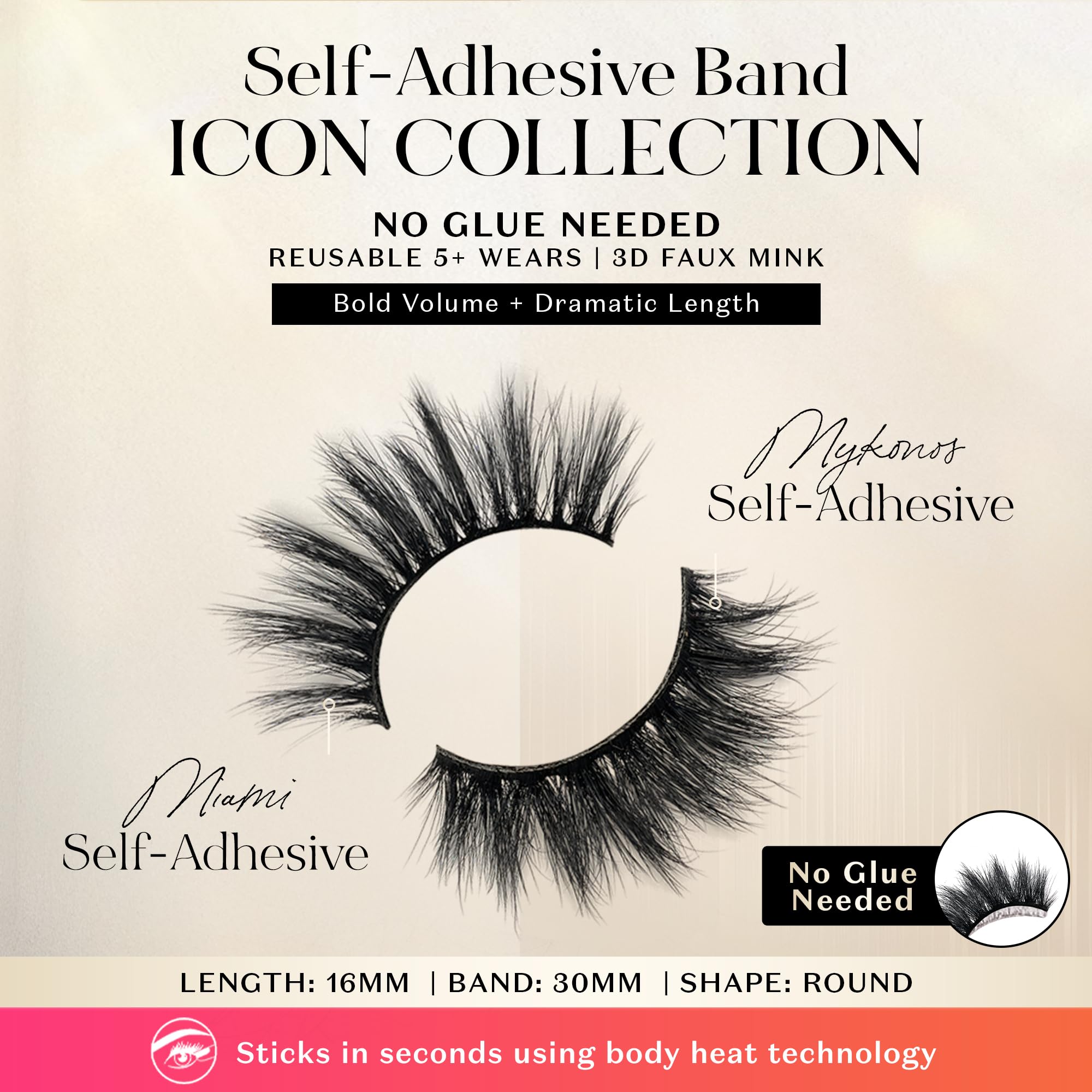 Lilly Lashes 3D Faux Mink Mykonos look blends naturally with your lashes