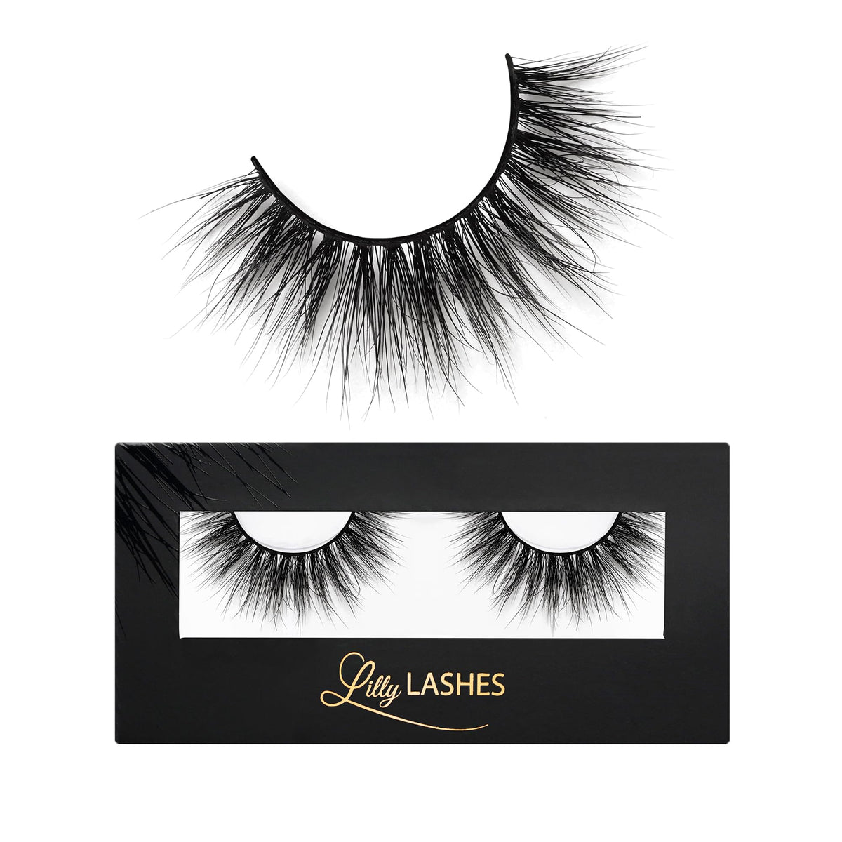 Lilly Lashes 3D Mink Venice closeup reveals voluminous, handcrafted lashes.