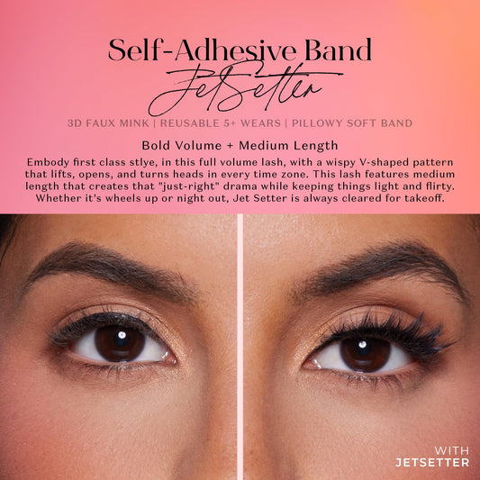 Lilly Lashes JetSetter demonstrates body heat activation for adhesive.