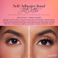 Lilly Lashes JetSetter demonstrates body heat activation for adhesive.