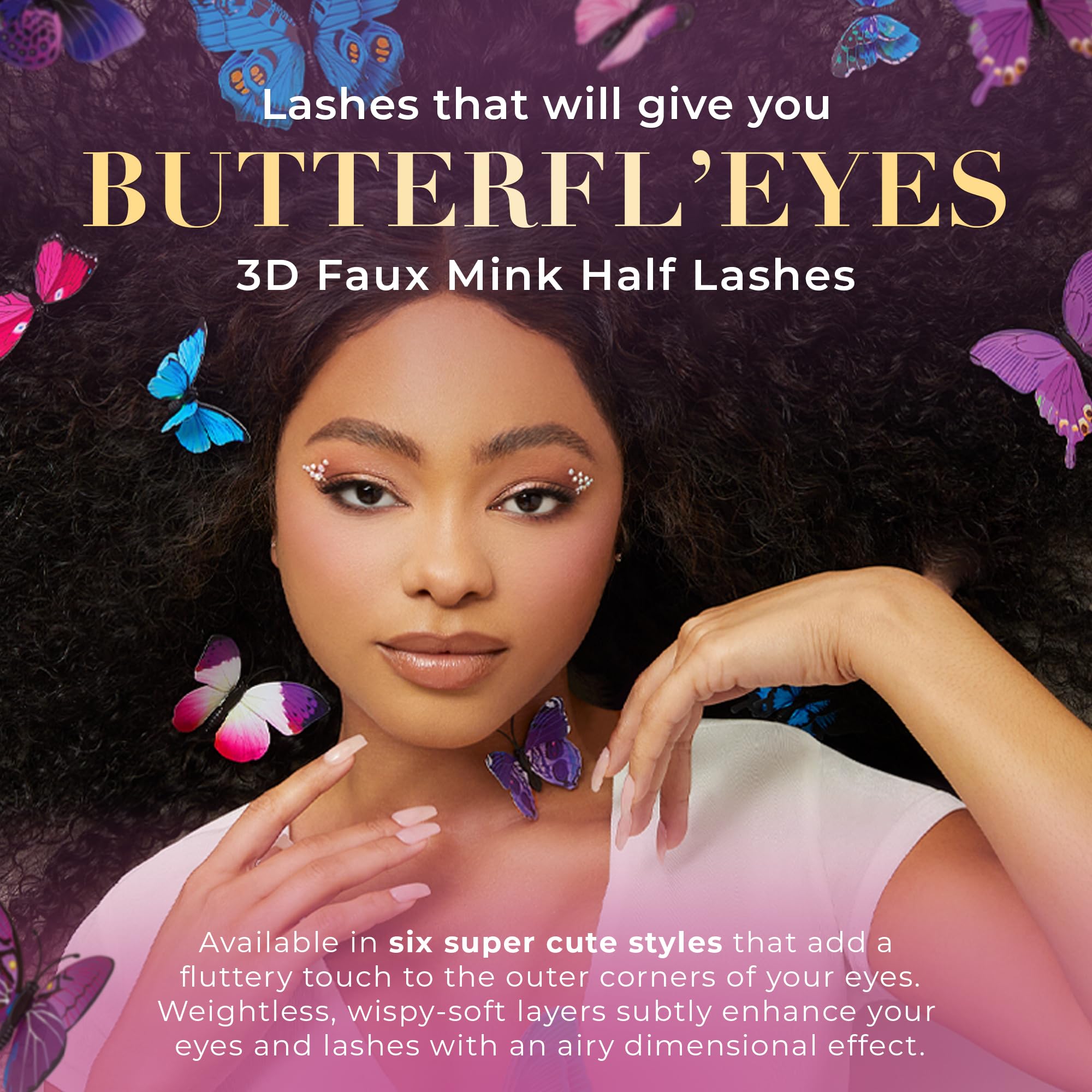Lilly Lashes Butterfl-eyes lash glue not included; requires separate adhesive.
