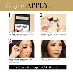 Lilly Lashes Doha 3D Mink Lashes are handmade mink for natural blend.
