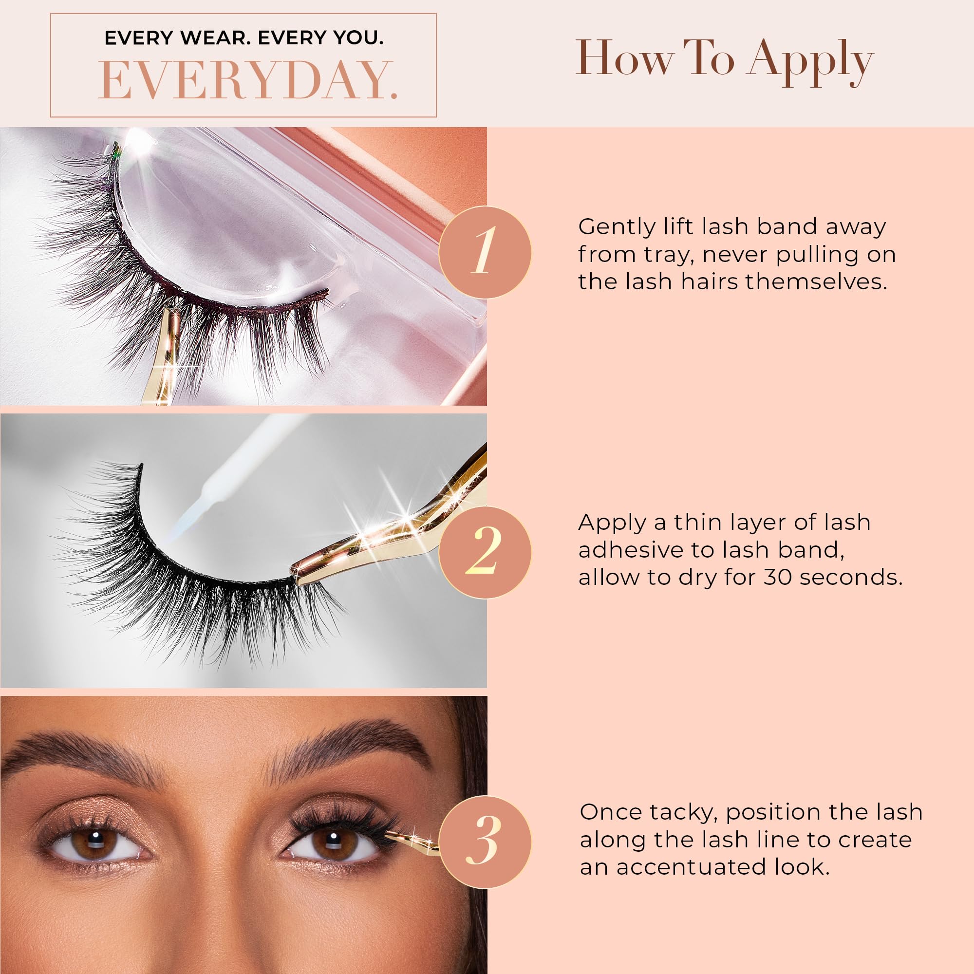 Lilly Lashes faux mink wispy close-up showing lightweight volume.