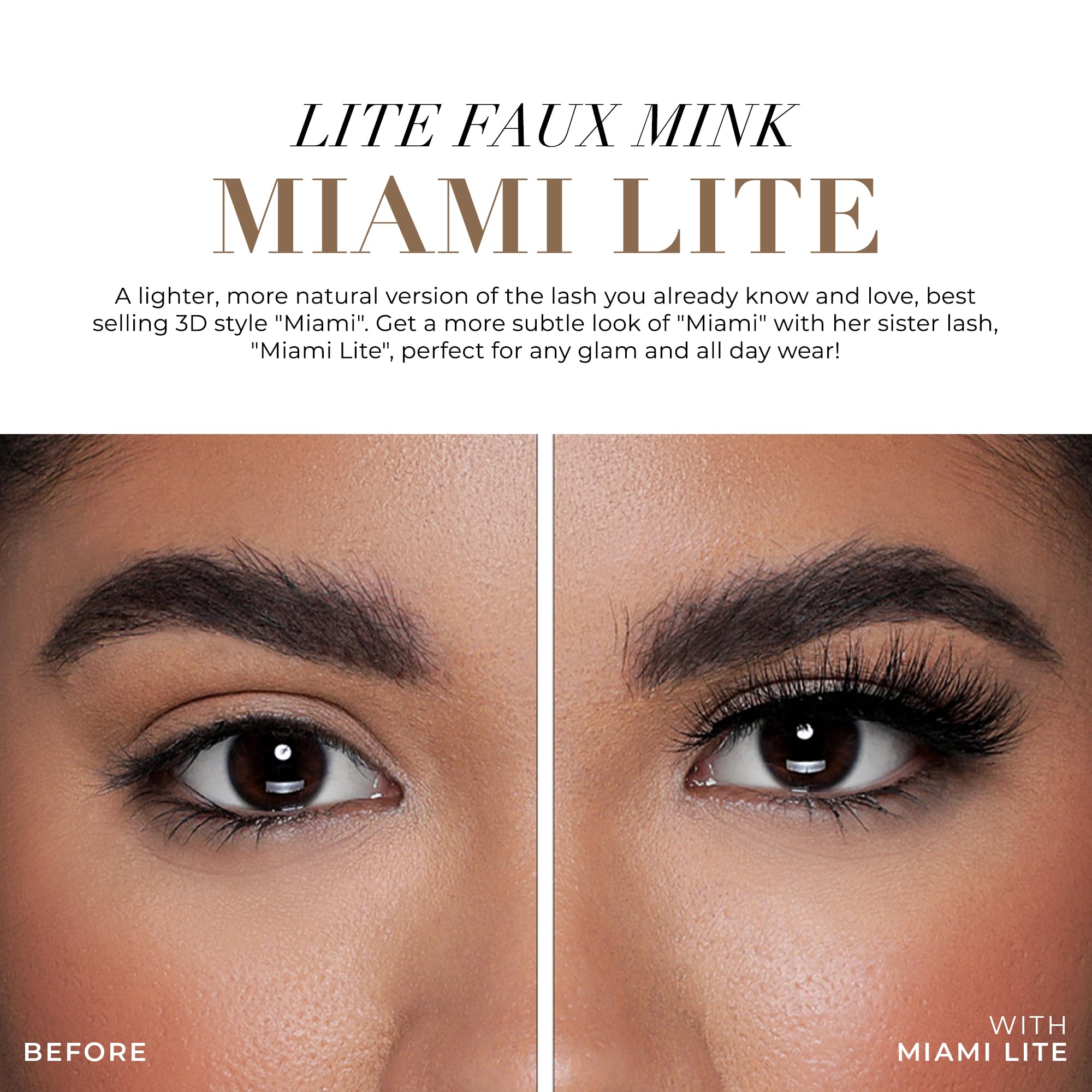Lilly Lashes Miami Lite close-up shows wispy design for everyday elegance.