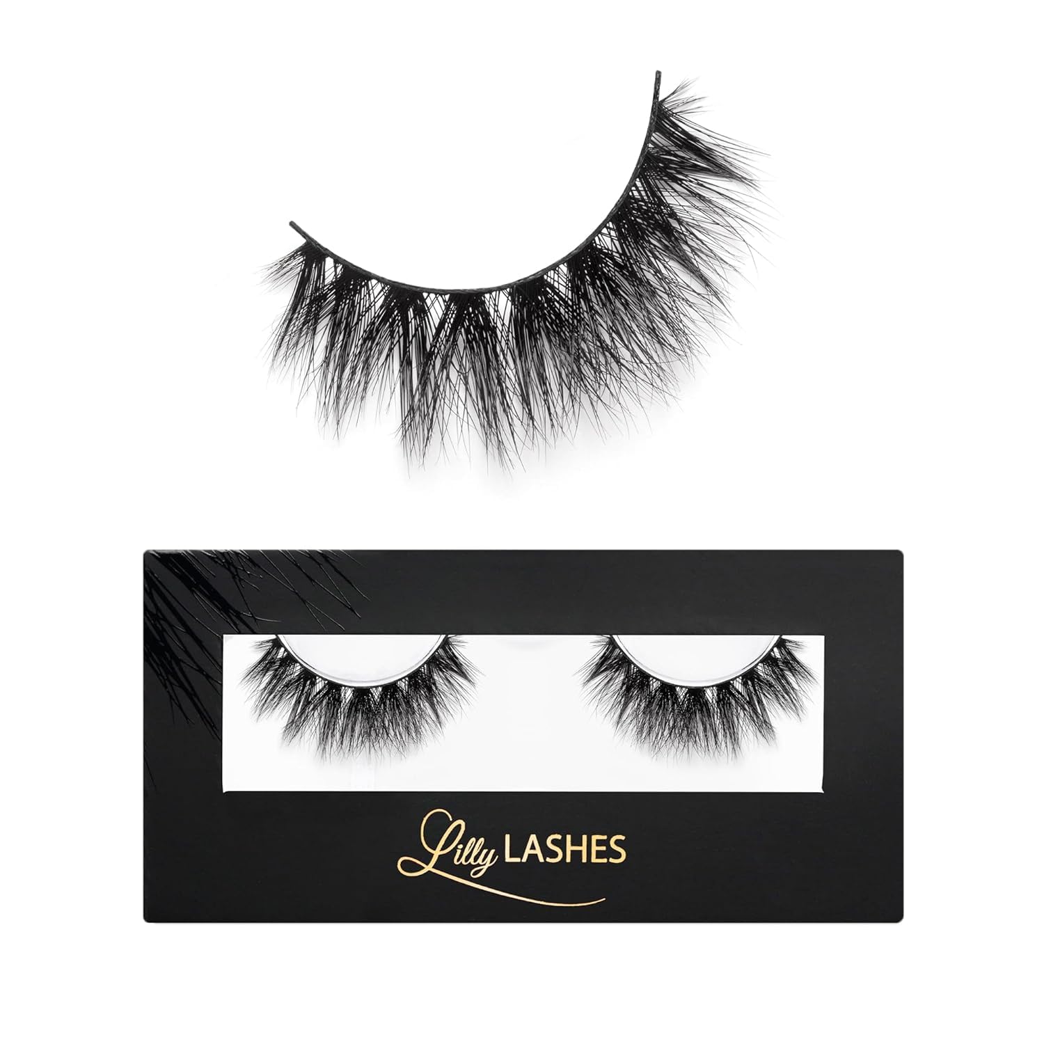 Lilly Lashes Mykonos 3D mink lashes strip add dramatic volume for a glam look