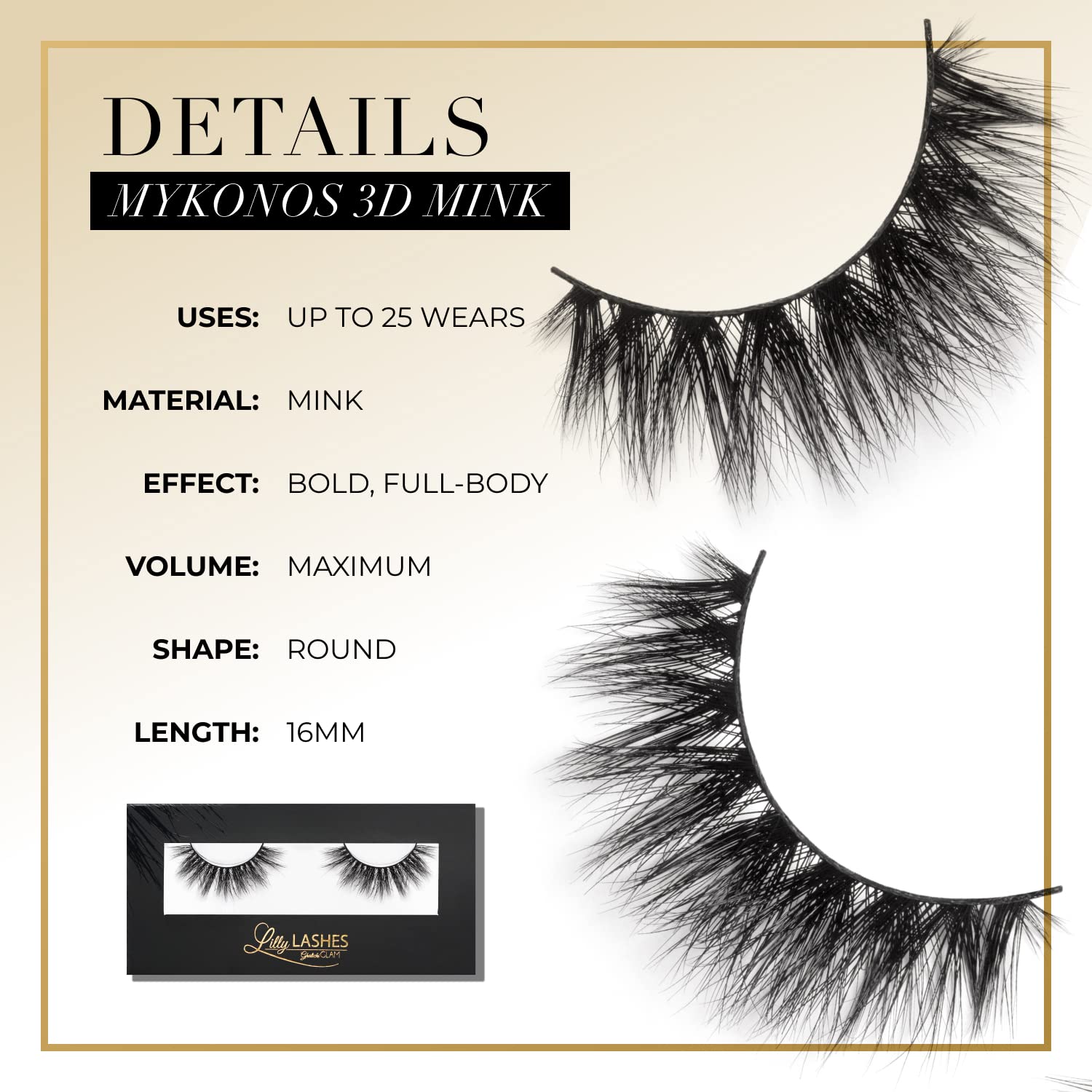 Lilly Lashes Mykonos dramatic-volume lashes deliver fluttery, statement-making eyes