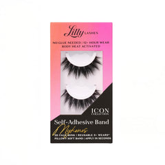Lilly Lashes Self Adhesive Band Mykonos closeup demonstrates effortless body heat activation for quick wear
