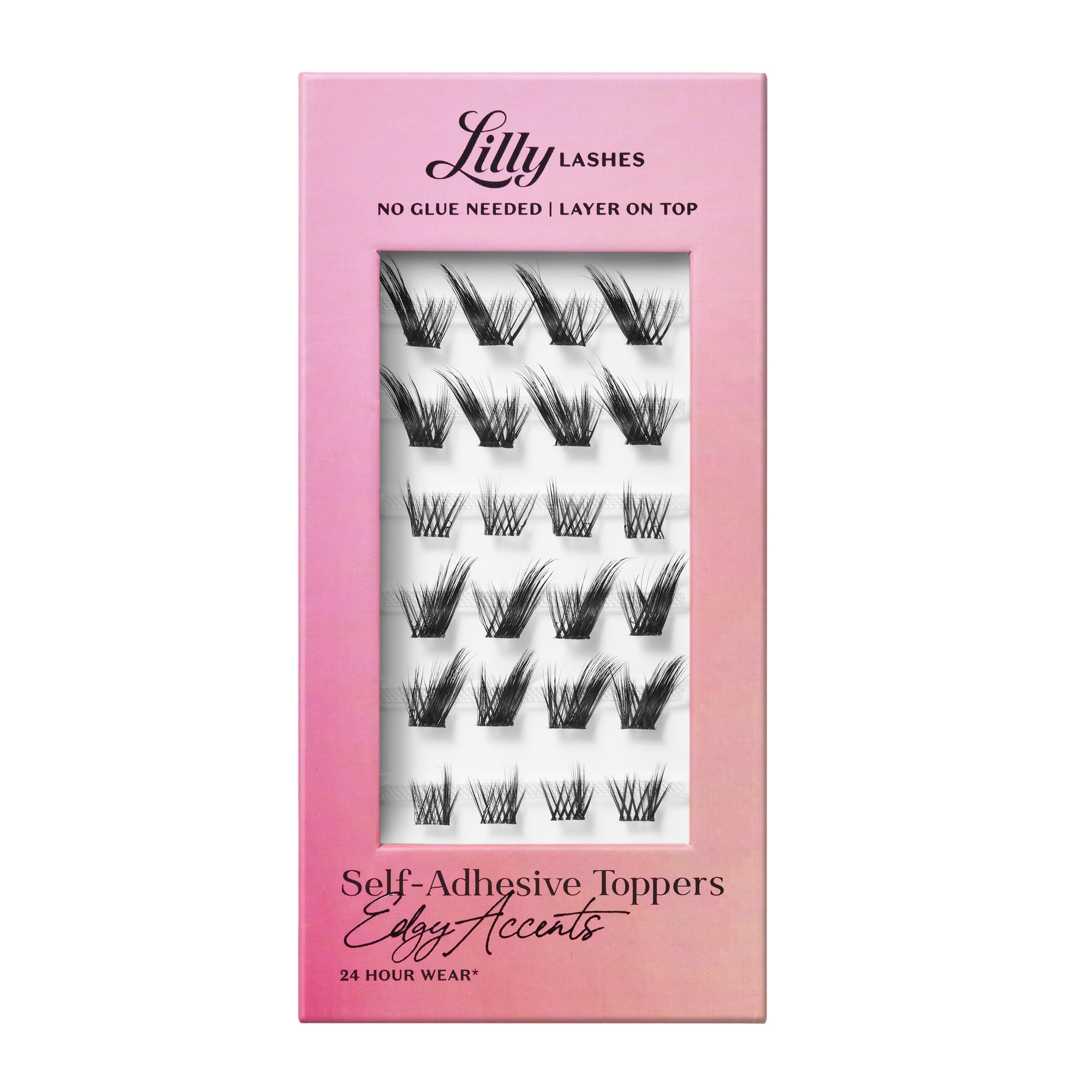 Lilly Lashes self-adhesive edgy accents lash clusters for an instant lift that lasts.