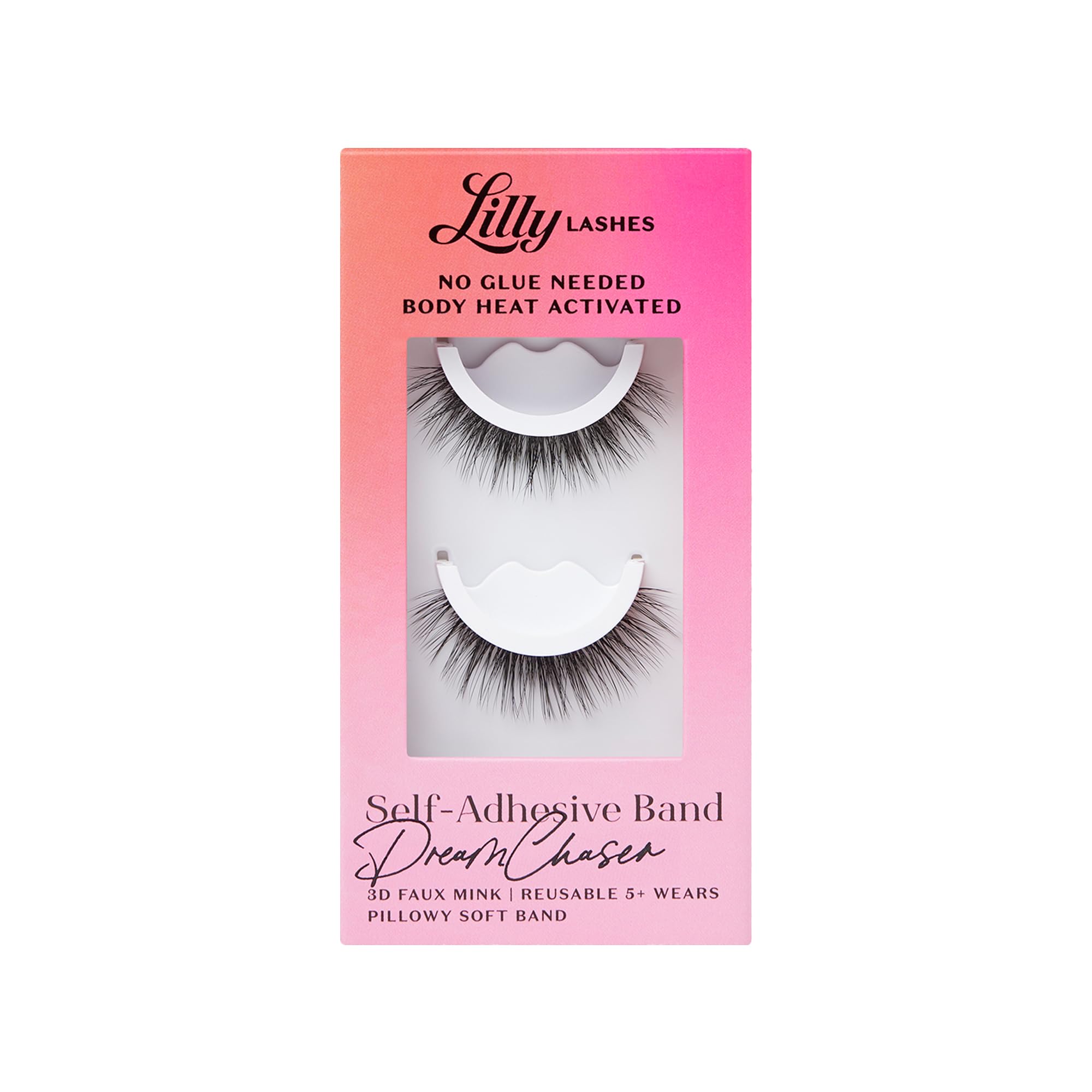 Lilly Lashes DreamChaser self-adhesive half lashes activated by body heat for glue-free wear