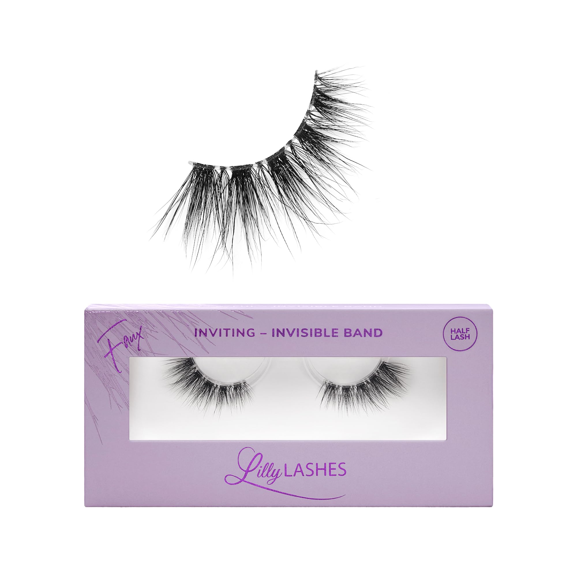 Lilly Lashes Sheer Mink with clear band for a seamless look.