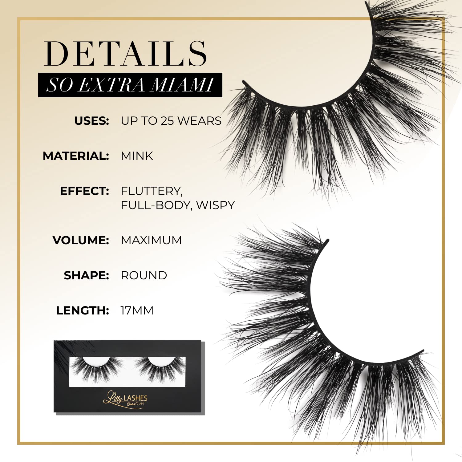 Lilly Lashes So Extra Miami dramatic-volume lashes add bold evening drama.