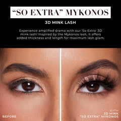 Lilly Lashes So Extra Mykonos closeup shows handcrafted 3D mink texture.